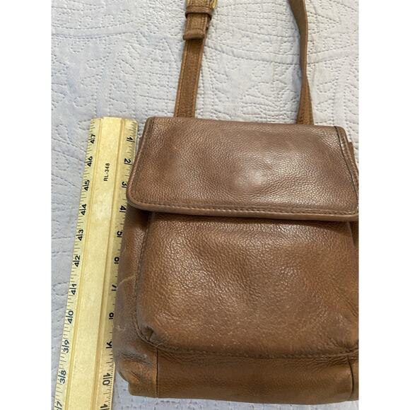Vintage Fossil Small Brown Pebbled Leather Crossbody Handbag - Picture 14 of 16